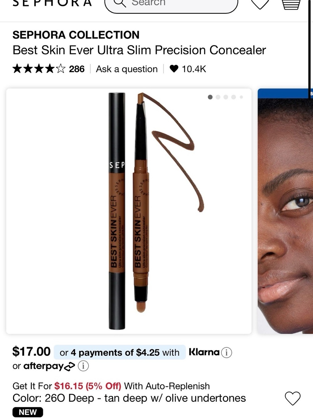 Sephora Best Skin Ever Ultra Slim Precision Concealer - Deep Tan